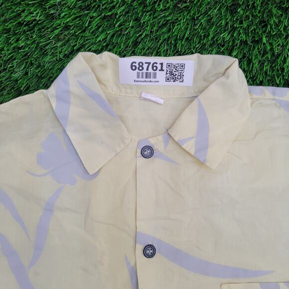 Vintage Sing-Sing Floral Button-Up Shirt XL Baggy Yellow Aloha Hawaiian USA Made - Picture 2 of 13